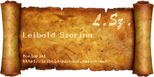 Leibold Szorina névjegykártya